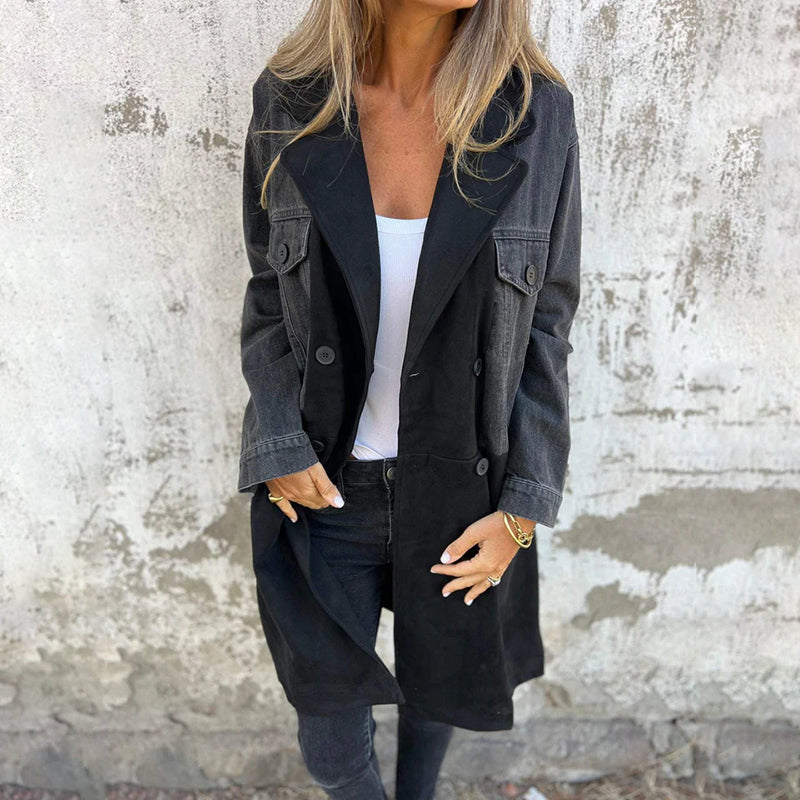 WW | Eleganter Denim Trenchcoat