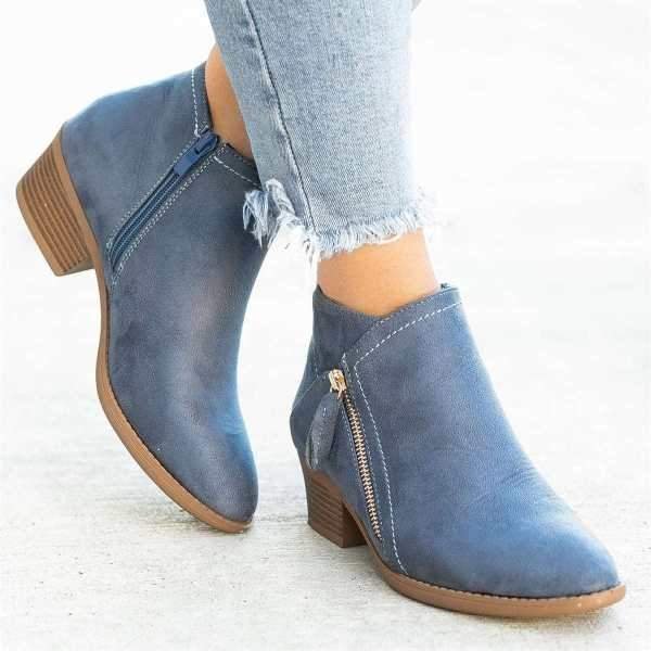 W&W Mode | Stiefeletten Damen – leichtgewichtige bequeme Blockabsatz