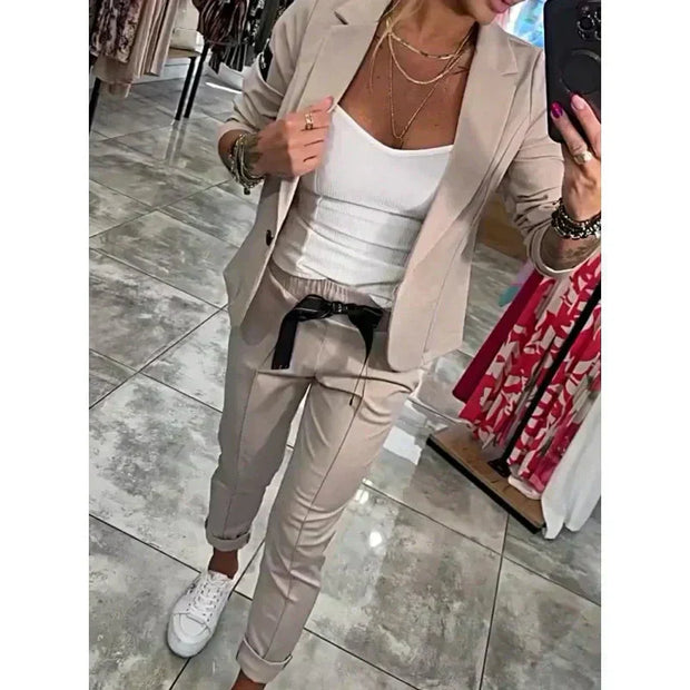 WW | 2-Teiliges Set Bestehend aus Einem Lässigen Blazer und Einer Hose