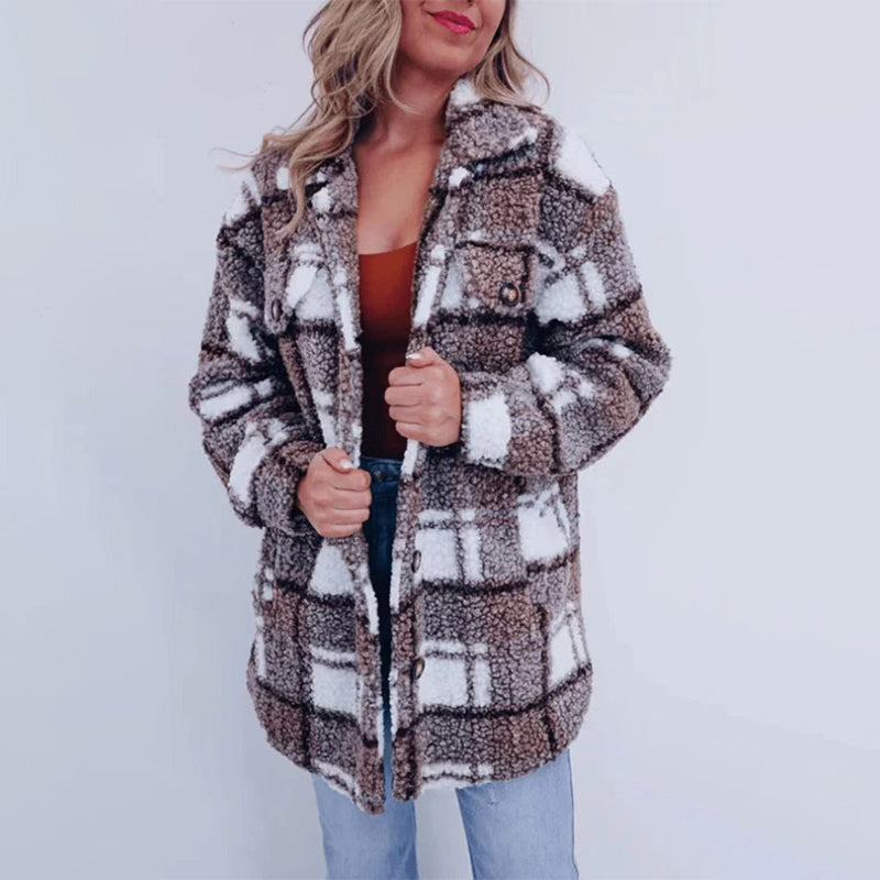 WW | Karierte Teddyjacke für Damen