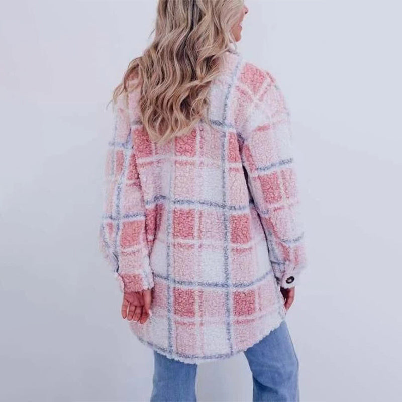 WW | Karierte Teddyjacke für Damen