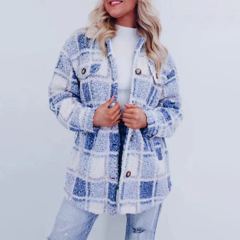 WW | Karierte Teddyjacke für Damen