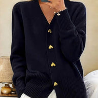 WW | Elegante Strickpullover mit Herzknöpfen