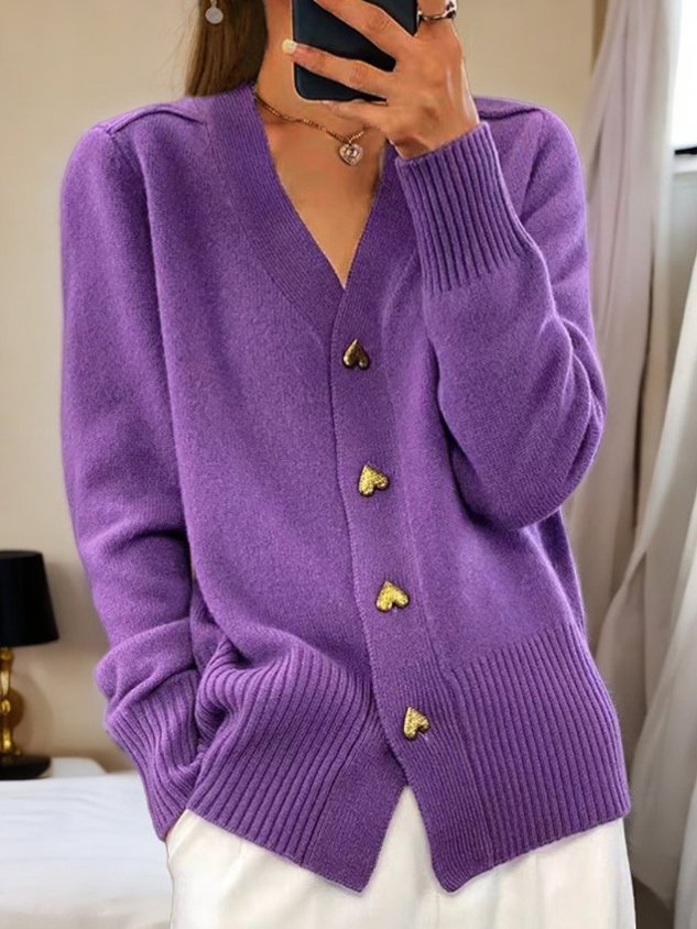 W&W Mode | Strickjacke Mit Herzknöpfen