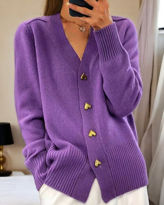 WW | Elegante Strickpullover mit Herzknöpfen