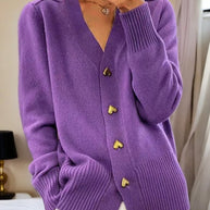 WW | Elegante Strickpullover mit Herzknöpfen