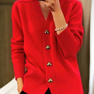 WW | Elegante Strickpullover mit Herzknöpfen
