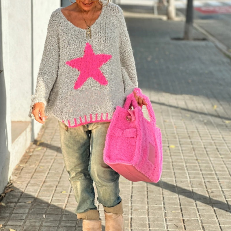 WW | V-Ausschnitt Strickpullover