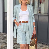 WW | Luftiges Satz Aus Geblümter Jacke & Shorts
