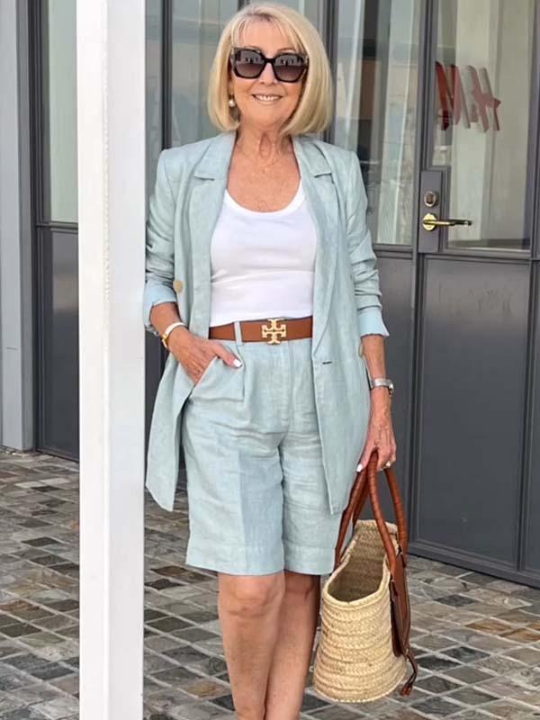 WW | Luftiges Satz Aus Geblümter Jacke & Shorts