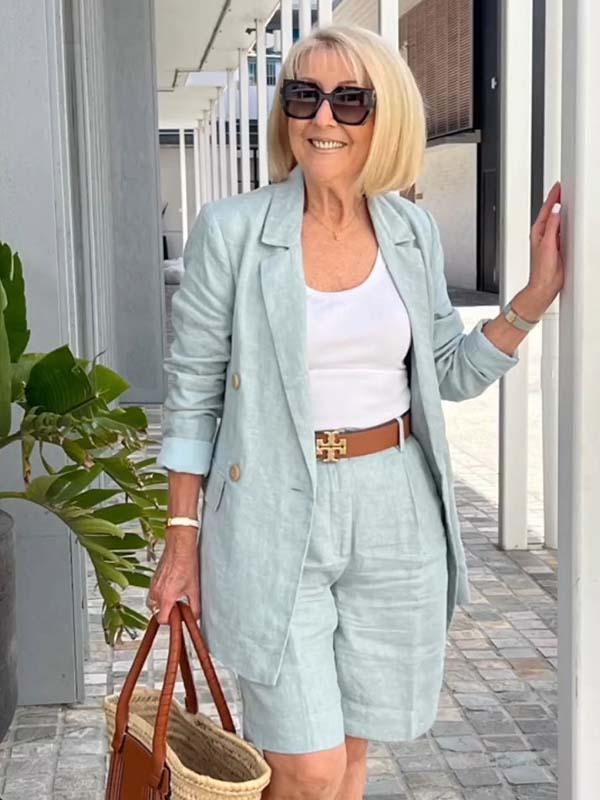 WW | Luftiges Satz Aus Geblümter Jacke & Shorts