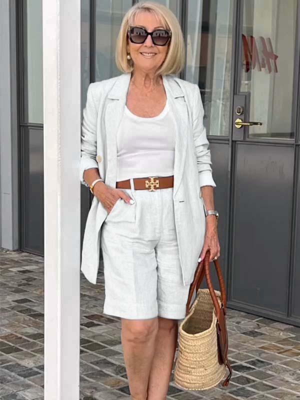 WW | Luftiges Satz Aus Geblümter Jacke & Shorts