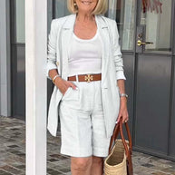WW | Luftiges Satz Aus Geblümter Jacke & Shorts