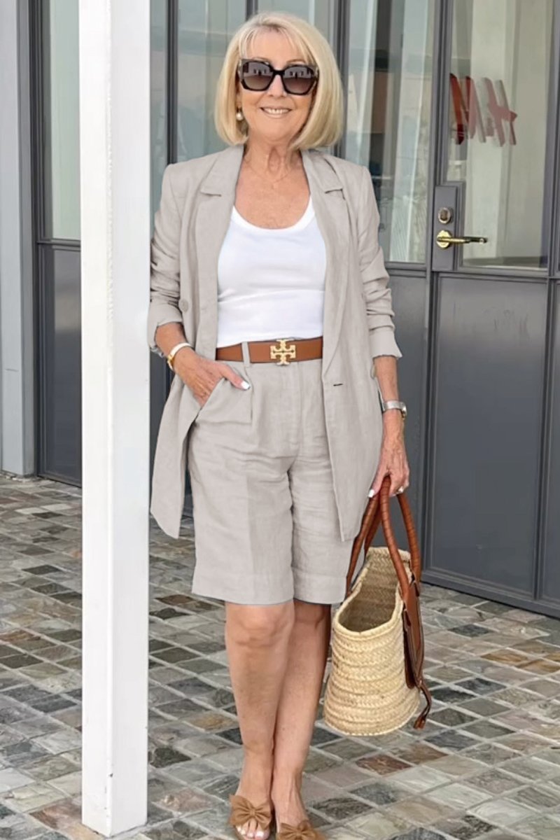 WW | Luftiges Satz Aus Geblümter Jacke & Shorts