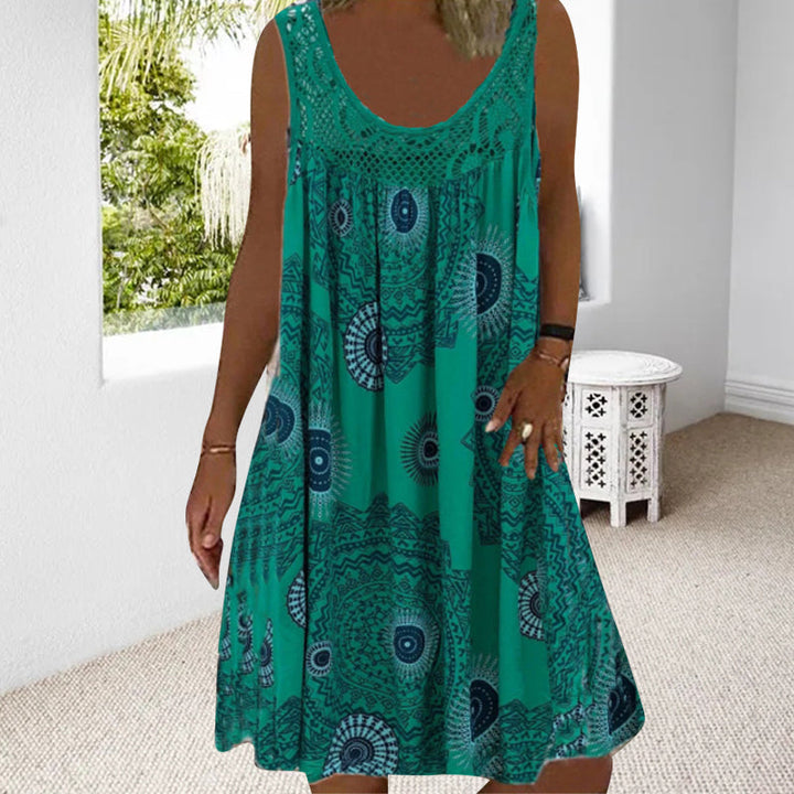 W&W Mode | Luftiges Sommerkleid Mit Print & O-Ausschnitt
