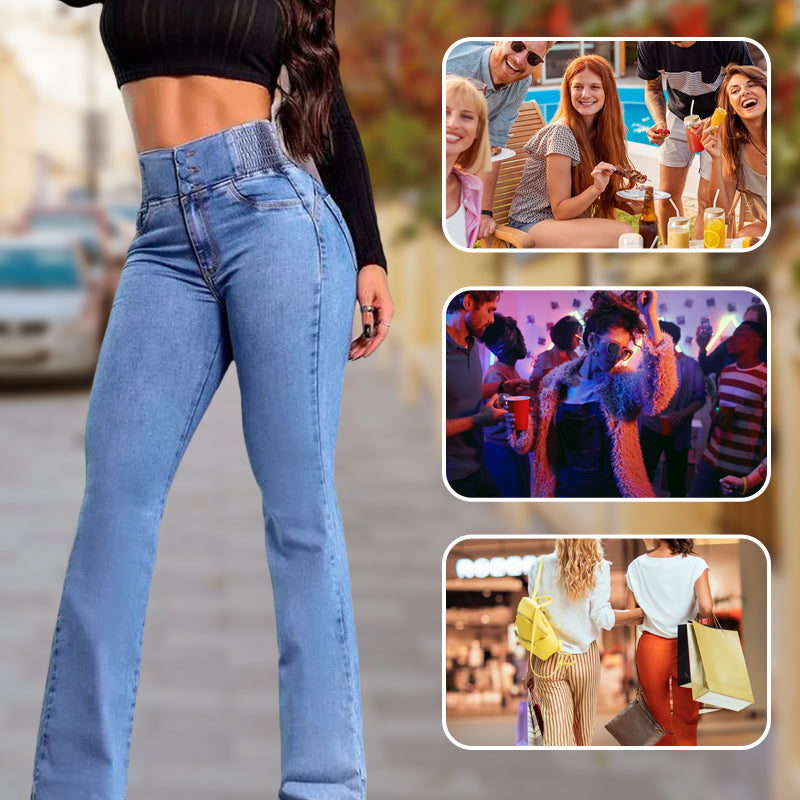 W&W Mode | Modische Stretch Jeans Mit Weitem Bein