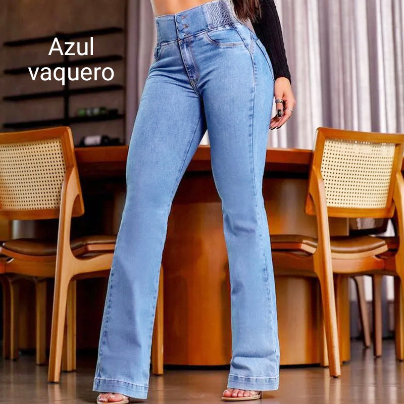 WW | Modische Stretch Jeans Mit Weitem Bein