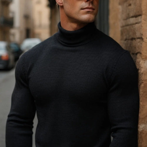 WW | Softer & More Comfortable Men's Turtleneck Sweater Made of Cotton