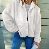 Winter Fleecejacke mit Knopfleiste