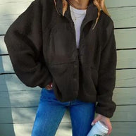 Winter Fleecejacke mit Knopfleiste