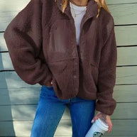 Winter Fleecejacke mit Knopfleiste