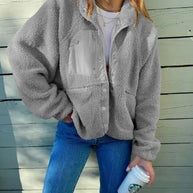 Winter Fleecejacke mit Knopfleiste