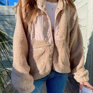 Winter Fleecejacke mit Knopfleiste