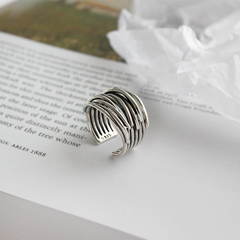 WW | Silber Verstellbarer Ring in Lagen