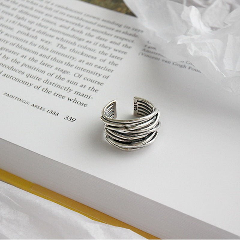 WW | Silber Verstellbarer Ring in Lagen