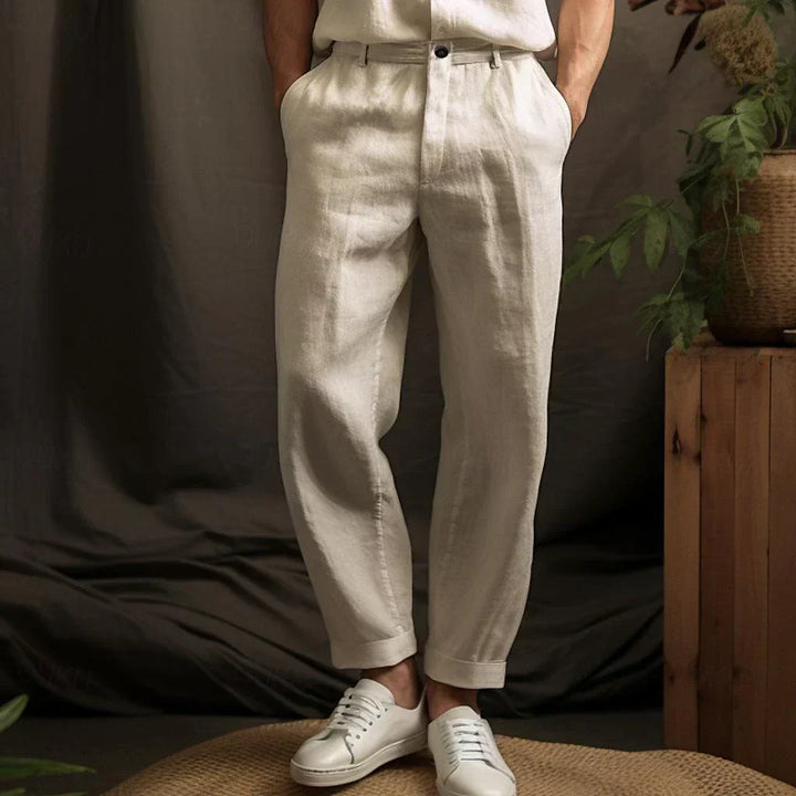 W&W Mode | Lässige Baumwoll-Leinen Herrenhose