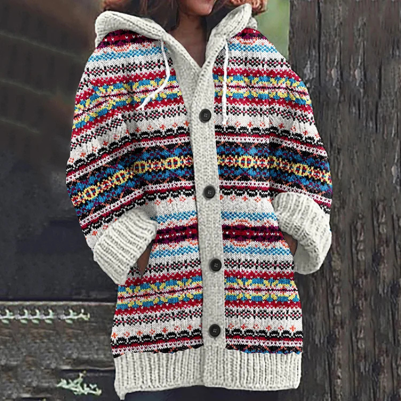 WW | Strickjacke Damen Lang Mit Kapuze