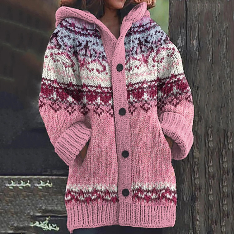 WW | Strickjacke Damen Lang Mit Kapuze