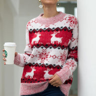 WW Streifen Weihnachten Schneereh Pullover