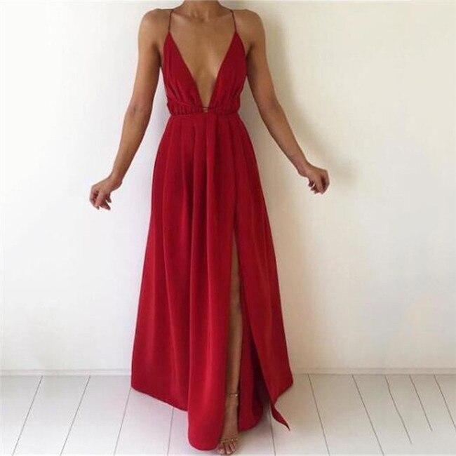 WW | Maxikleid mit Tiefem U-Ausschnitt