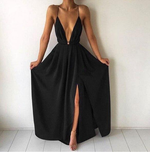 WW | Maxikleid mit Tiefem U-Ausschnitt