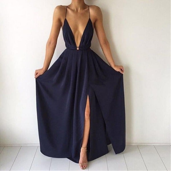 WW | Maxikleid mit Tiefem U-Ausschnitt