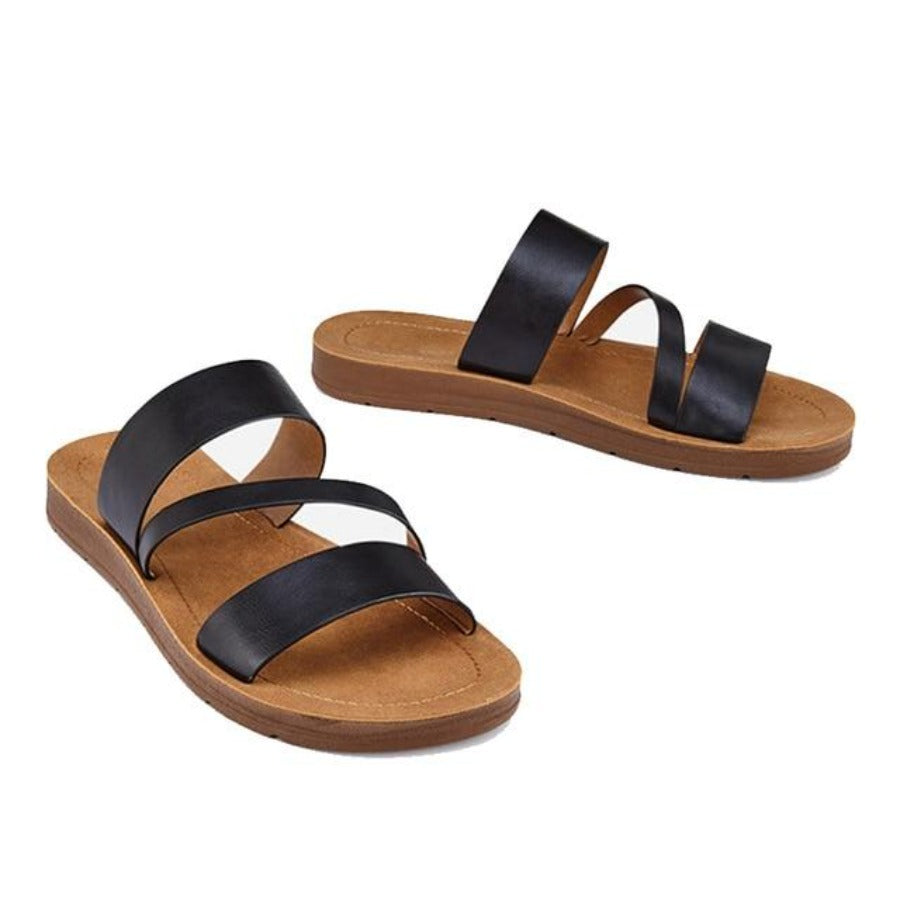 WW | Retro Dicke Sohle Offene Zehen Slip on Marken Design Niedrige Absätze Sandalen
