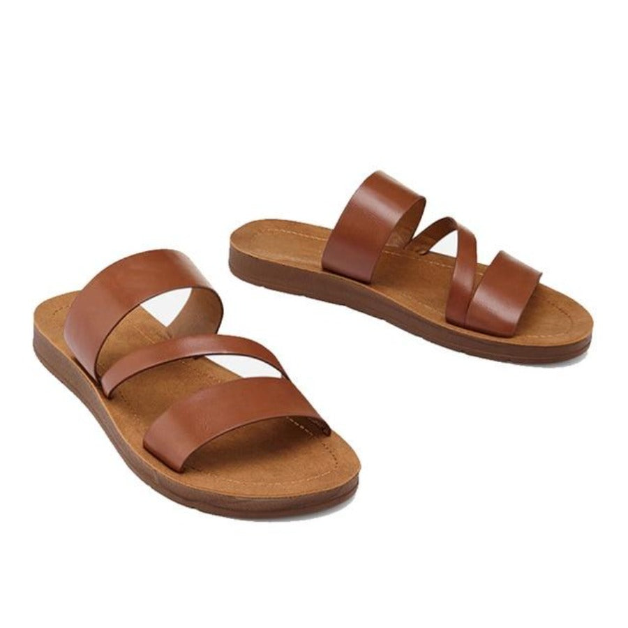 WW | Retro Dicke Sohle Offene Zehen Slip on Marken Design Niedrige Absätze Sandalen
