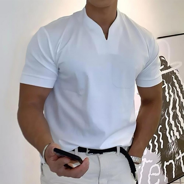 W&W Mode | T-shirt Weiß Herren V-ausschnitt