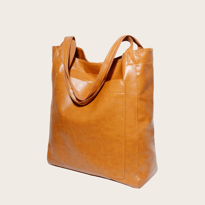 Damen-Schultertasche aus veganem Leder mit großzügigem Stauraum
