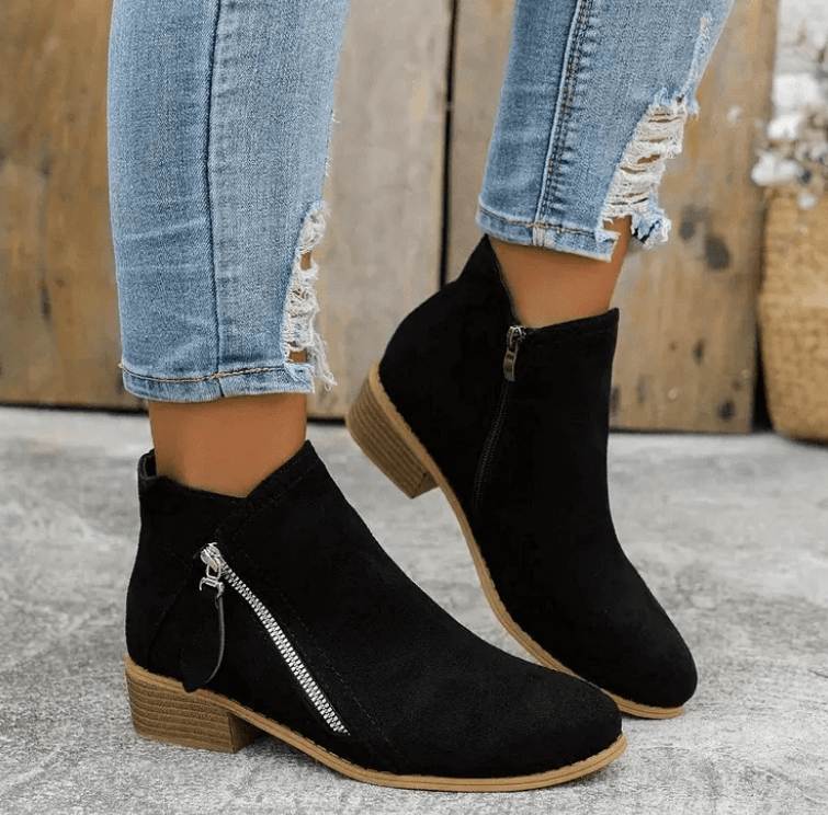 WW | Klassische Stiefeletten Mit Blockabsatz Stiefel Damenschuhe
