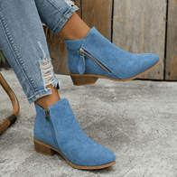 WW | Klassische Stiefeletten Mit Blockabsatz Stiefel Damenschuhe