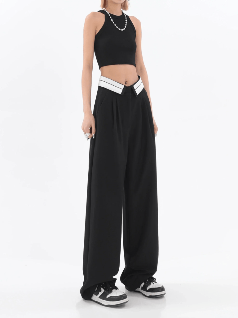 WW | Modische Damenhose Weite Hose Mit Hohem Bund Komfort Und Stil
