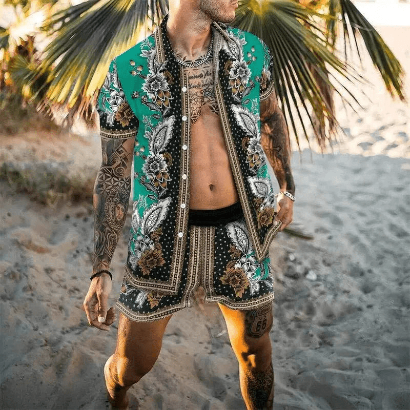 WW | Herren Sommersatz Zweiteilige Freizeitsatz Für Urlaub/frühling/sommer