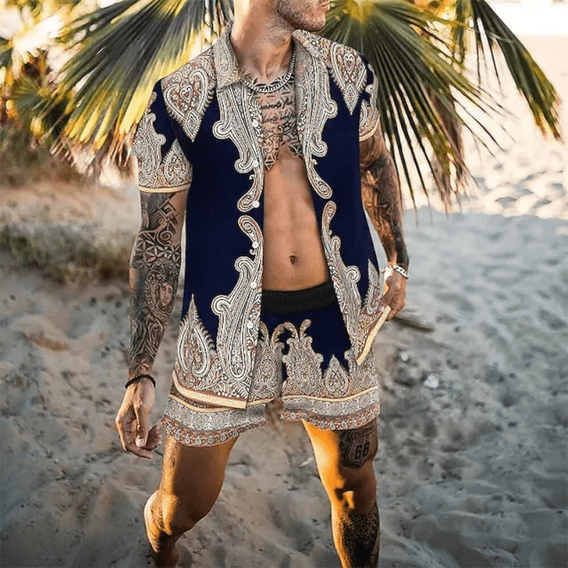 WW | Herren Sommersatz Zweiteilige Freizeitsatz Für Urlaub/frühling/sommer