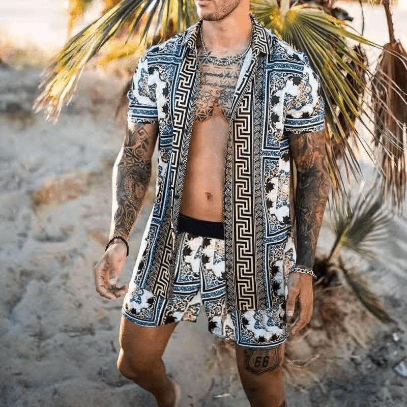 WW | Herren Sommersatz Zweiteilige Freizeitsatz Für Urlaub/frühling/sommer