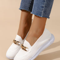 WW - Atmungsaktive Slip-On-Loafer aus Mesh für Damen mit Kettendekor | Leichte, lässige Slip-On-Loafer für Damen