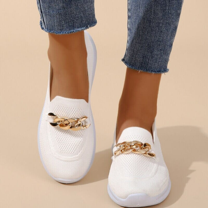 W&W Mode - lässige Slip-On Sneaker Damen | Sneaker aus atmungsaktivem, flexiblem Strickmaterial