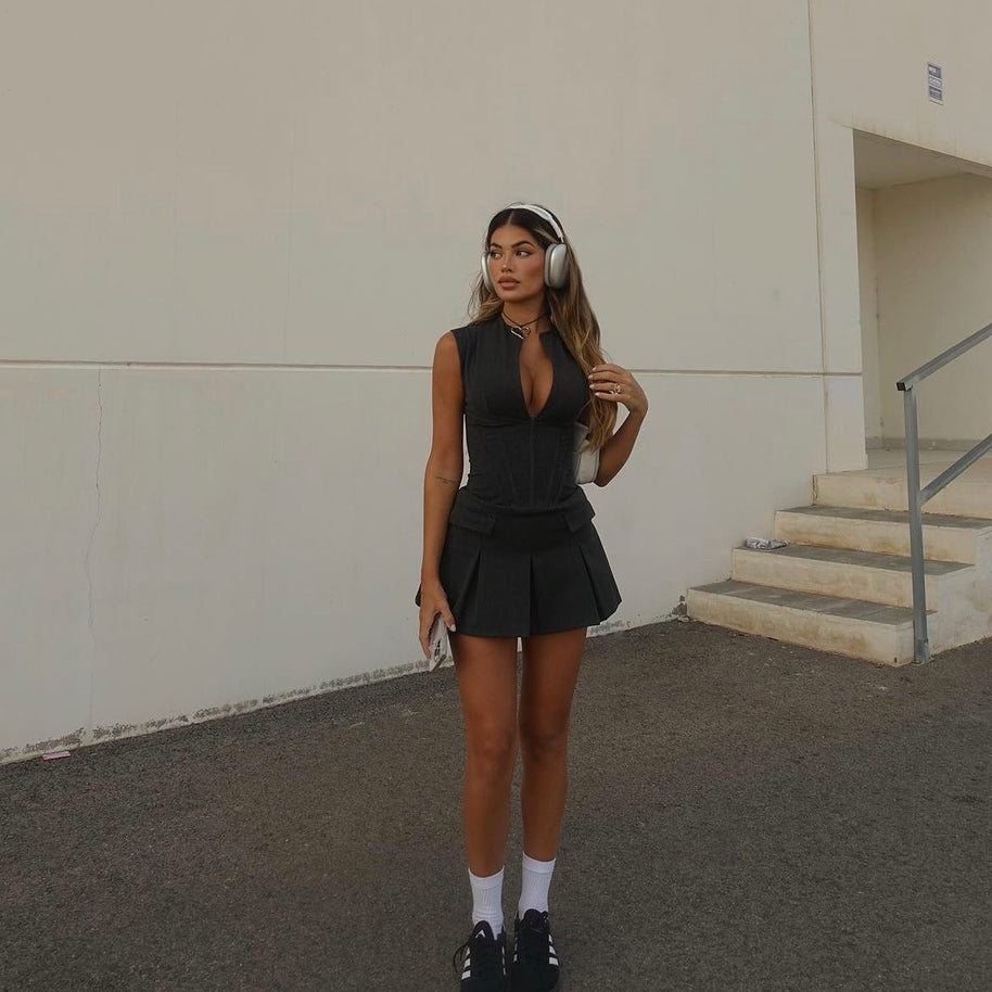 WW | Minikleid Mit Korsett Und Faltenrock Für Frauen