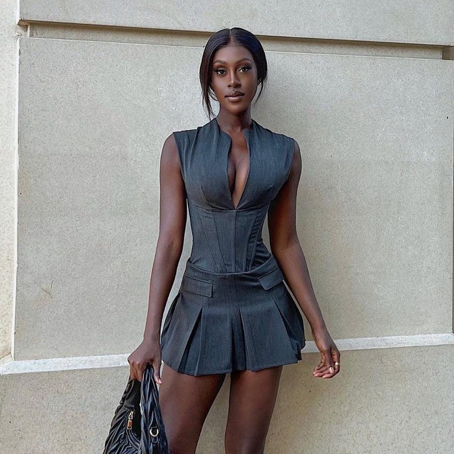 WW | Minikleid Mit Korsett Und Faltenrock Für Frauen